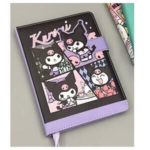 #6785  - Kuromi B5 padded hardcover, magnetic closure notebook